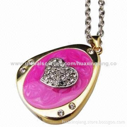 USB flash drive, diamond heart style, USB2.0, 5-year warranty